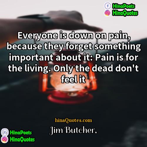 Jim Butcher Quotes | Everyone is down on pain, because they